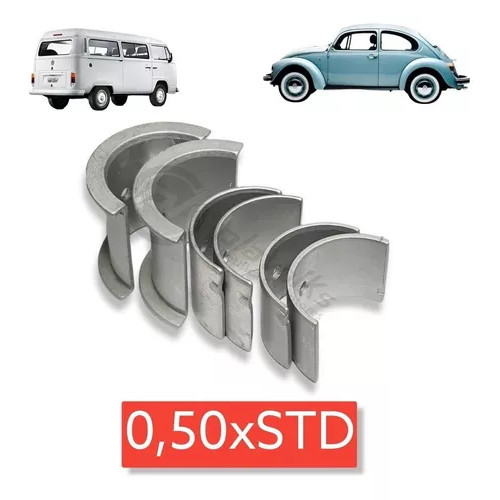 Jogo Bronzina Bucha do Comando Vw Fusca Kombi Brasilia 1300 1500 1600 Ext 0,50xSTD int