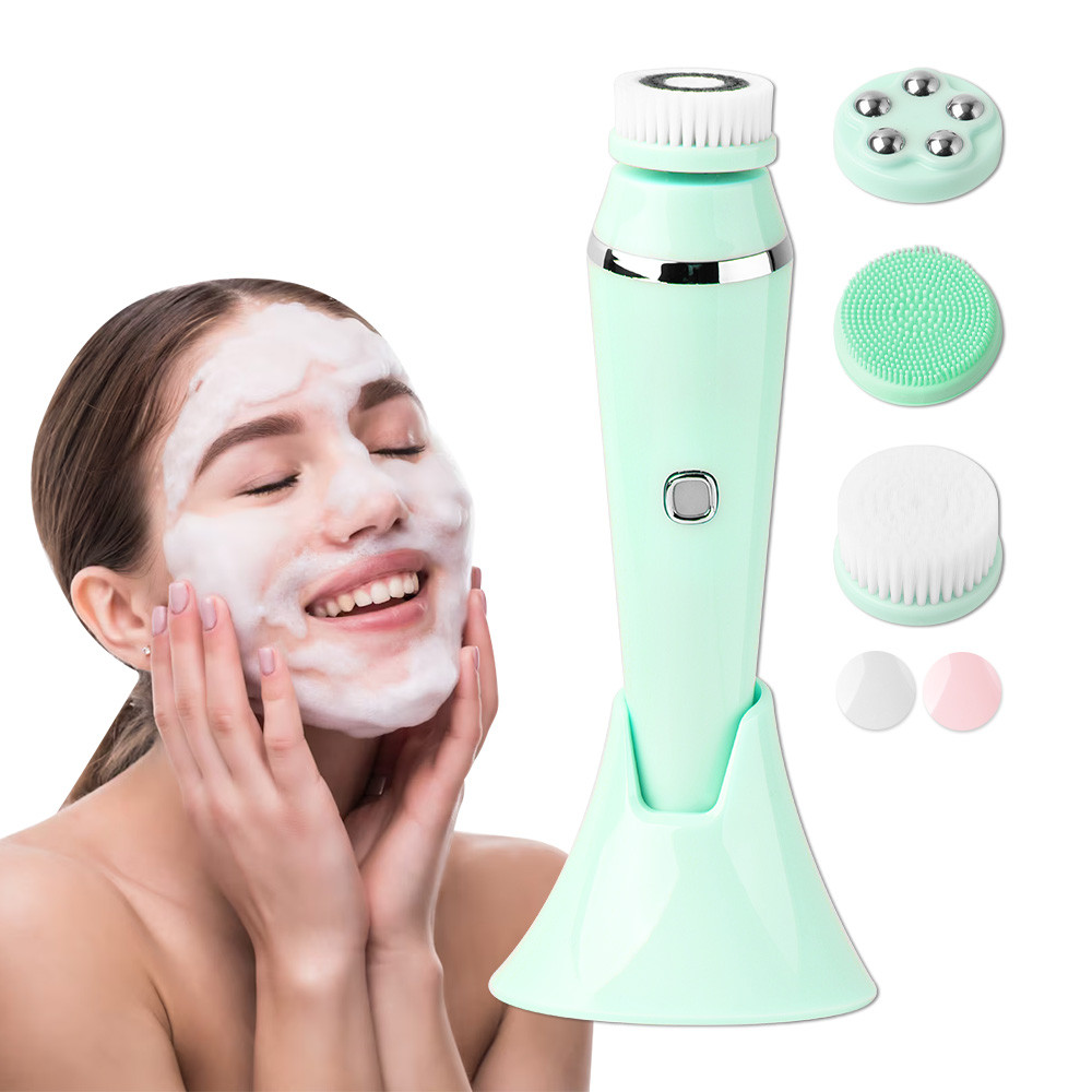 Escova Elétrica De Limpeza Facial 4 Em 1 Cravos Acne Remover Massageador