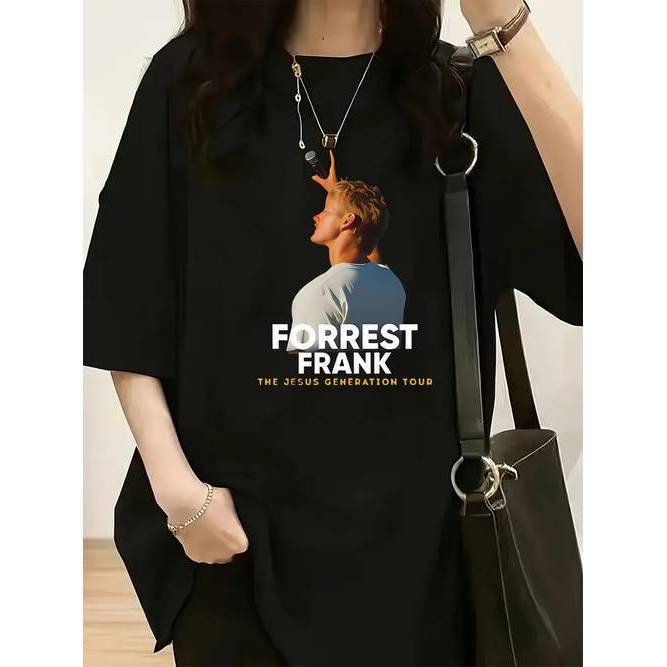 Camiseta Feminina Forrest Frank The Jesus Generation Tour Estampada Casual Confortável Estilosa Moderna Primavera Verão