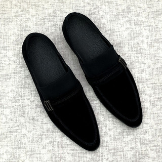 Mocassins de camurça masculinos Slip-On preguiçoso All-Match couro genuíno sapatos casuais de camurça britânico na moda 