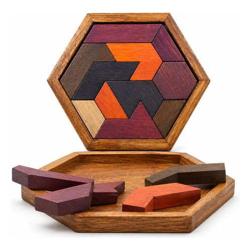 Quebra Cabeças Tangram 100% Madeira Educativo Desafio Top