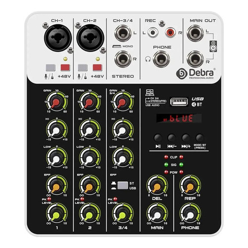 Mixer Debra V4 Usb Bt 5.0 48v Hd Rec Audio Interface