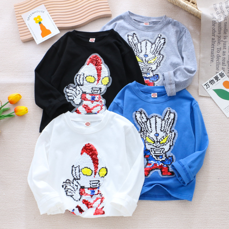 Crianças de manga comprida camiseta meninos primavera outono camisa de fundo do bebê moletom primavera outono novo estil