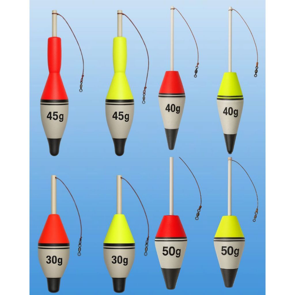 Boia De Arremesso Torpedo 30,40,45 e 50g Amarela E Vermelha Boias Barão para Pesca! Preço baixo