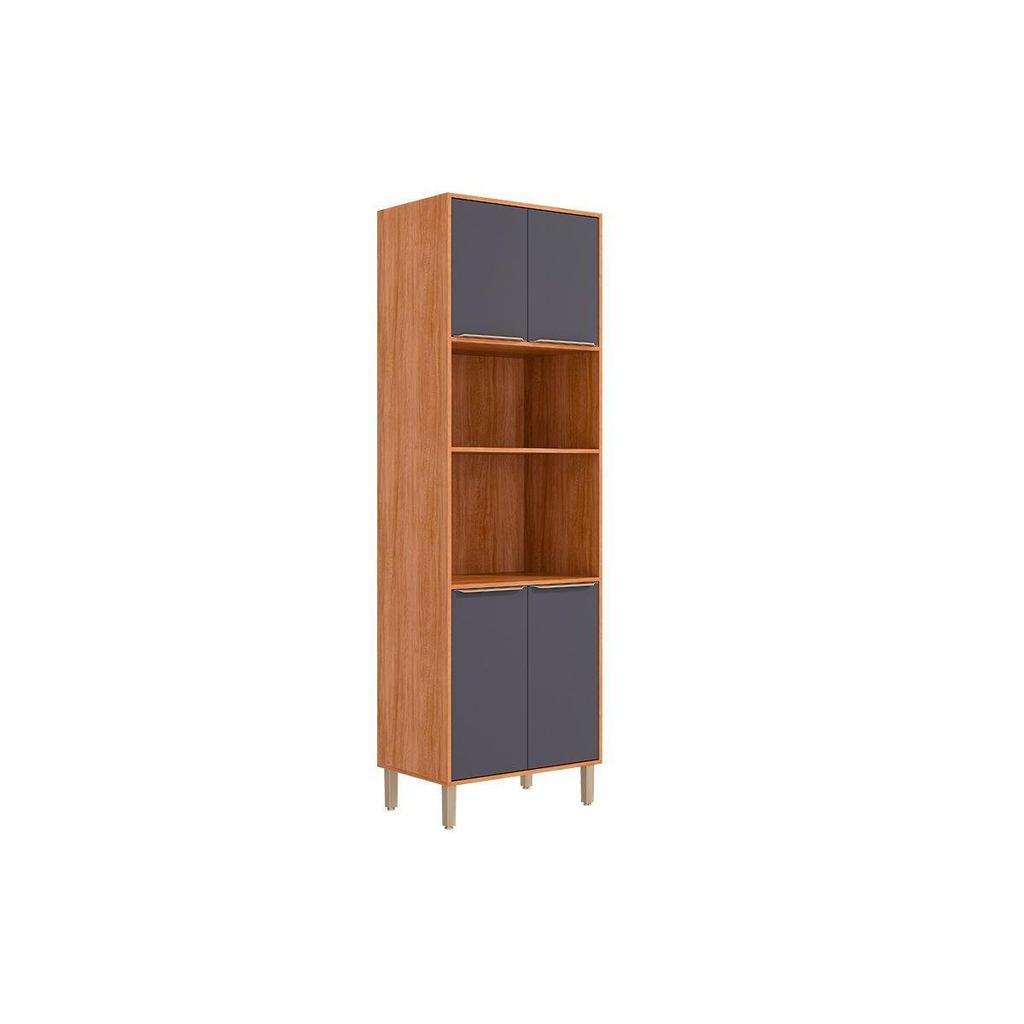 Paneleiro de Cozinha Modulado Esplêndida Torre Quente 2 Fornos c/ 4 Portas 70cm Cinamomo/Titanium - MGM