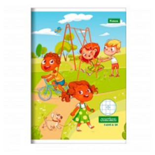 Kit Caderno Pauta Verde e Quadriculado 40 Folhas Caderno Pedagógico Capa Flexível