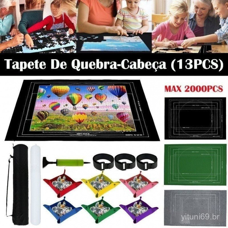 Porta Puzzle Até 2000 Peças Tapete De Quebra-Cabeça Mantenha Limpo E Organizado Roll Up Puzzle Pad Com Fundo Antiderrapa