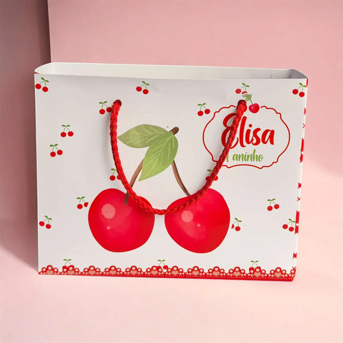 PEGUE E MONTE Sacolinha Personalizada CEREJINHA - lembrancinha - aniversário