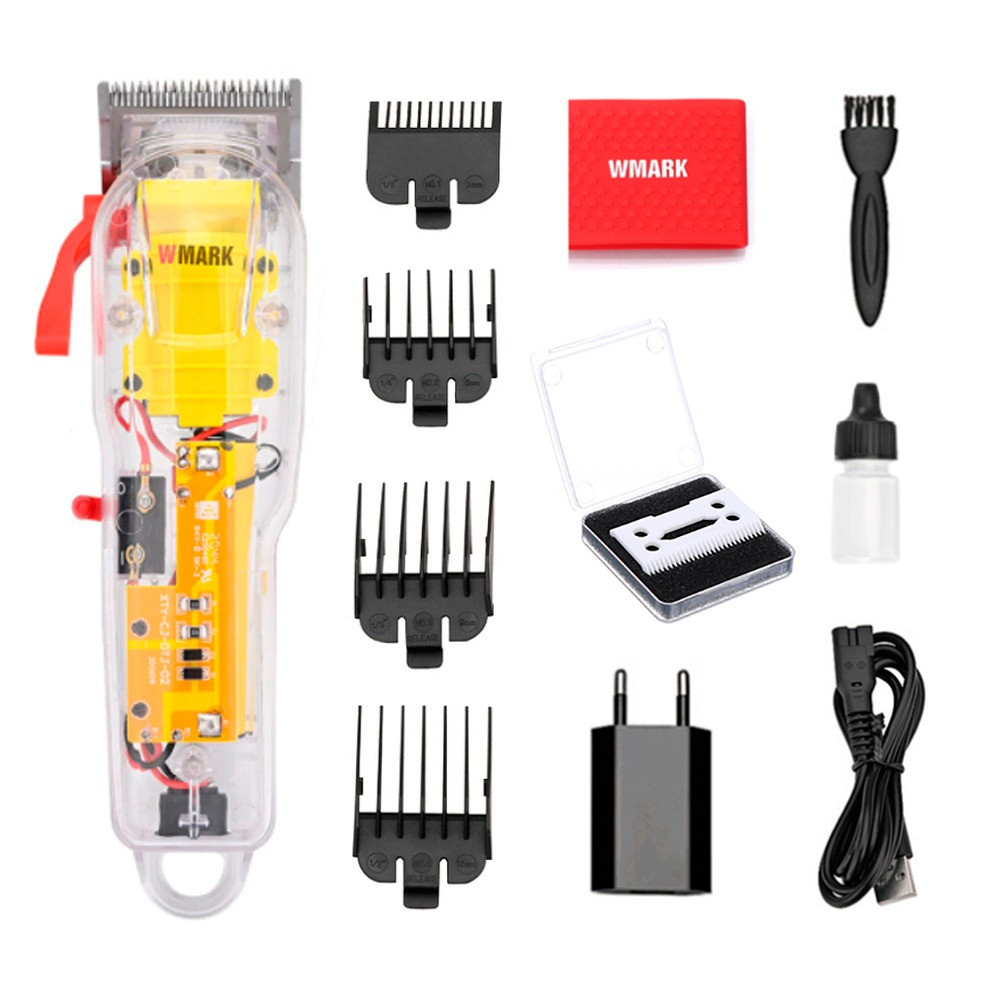 Maquina Corta Cabelo Wmark Ng108 Transparente Profissional
