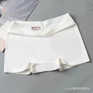 Calcinhas Boxer Sem Costura para Mulheres, Shorts de Seda Gelada, Cor Sólida, Calcinhas Boxer Macias para Senhoras, Tama
