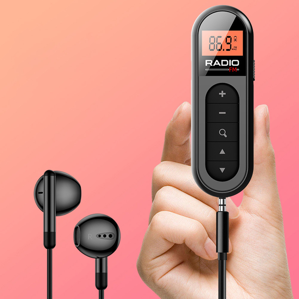 Mini Rádio FM Portátil De Bolso Recarregável Clipe Fone DSP Idoso Corrida — imagem 2 de 2
