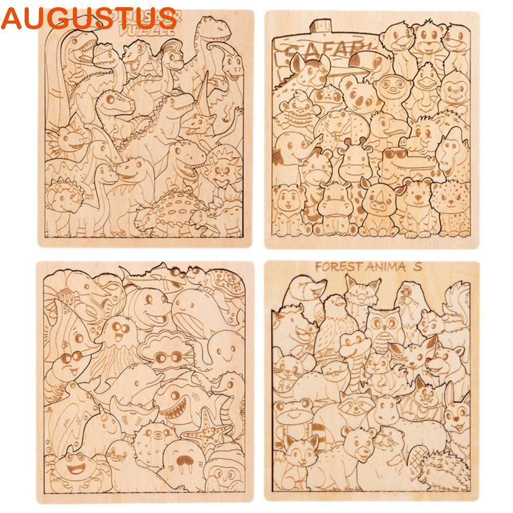 Quebra-Cabeças Em Forma De Desenho Animado AUGUSTUS , Brinquedo De Cabeça De Dinossauro Irregular De Animais Da Floresta