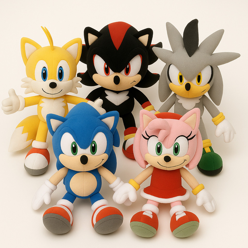 Boneca Sonic Tails Amy Shadow Knuckles Prata 6 Urso De Pelúcia Brinquedo Menina Menino Plushies