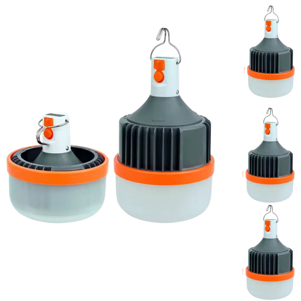 Kit 3 Lampião Camping Lâmpada Led Pesca Barraca Lanterna Emergência 200W Recarregável Branco Frio