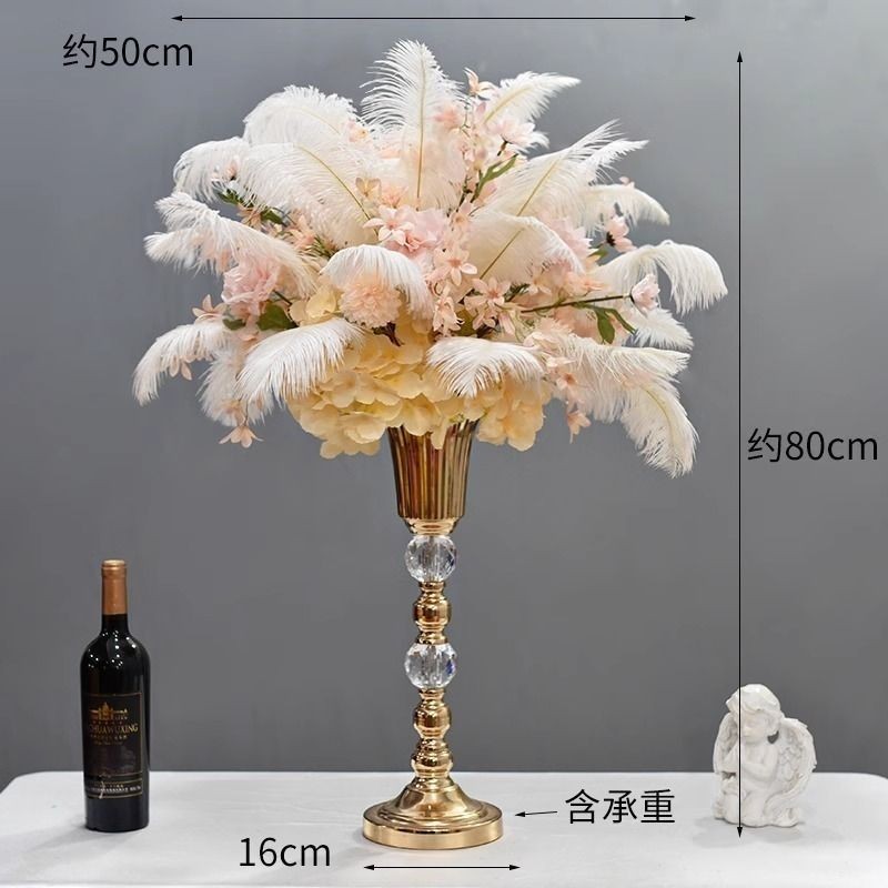 Luz de luxo mesa jantar decoração flor barra KTV pena decoração mesa flor aniversário decoração flor