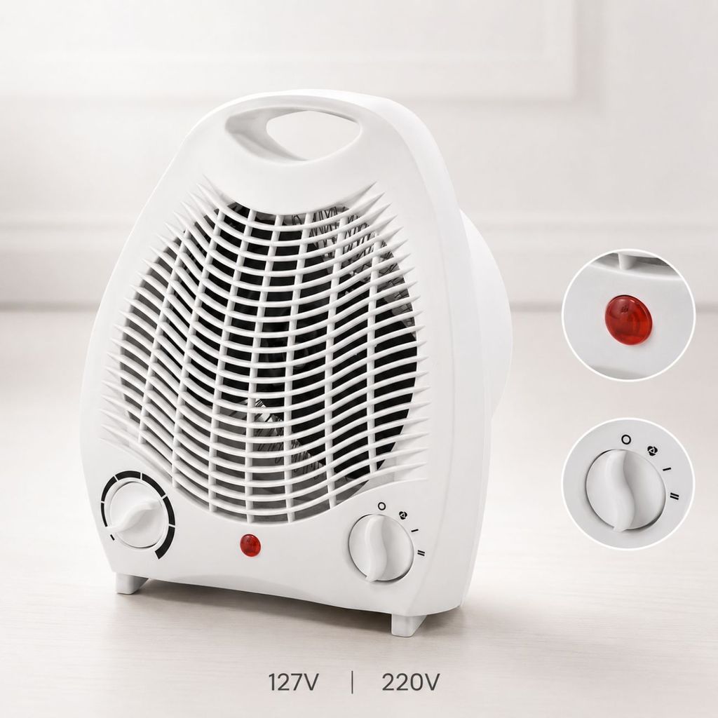 Aquecedor Elétrico Portátil Britânia AB1100N 2 Em 1 Quarto Sala Home Office 127v 1500w 220v 2000w