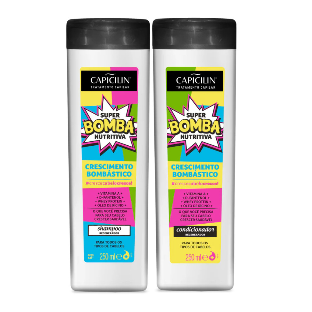 Kit Bomba - Shampoo 250ml + Condicionador 250ml Capicilin