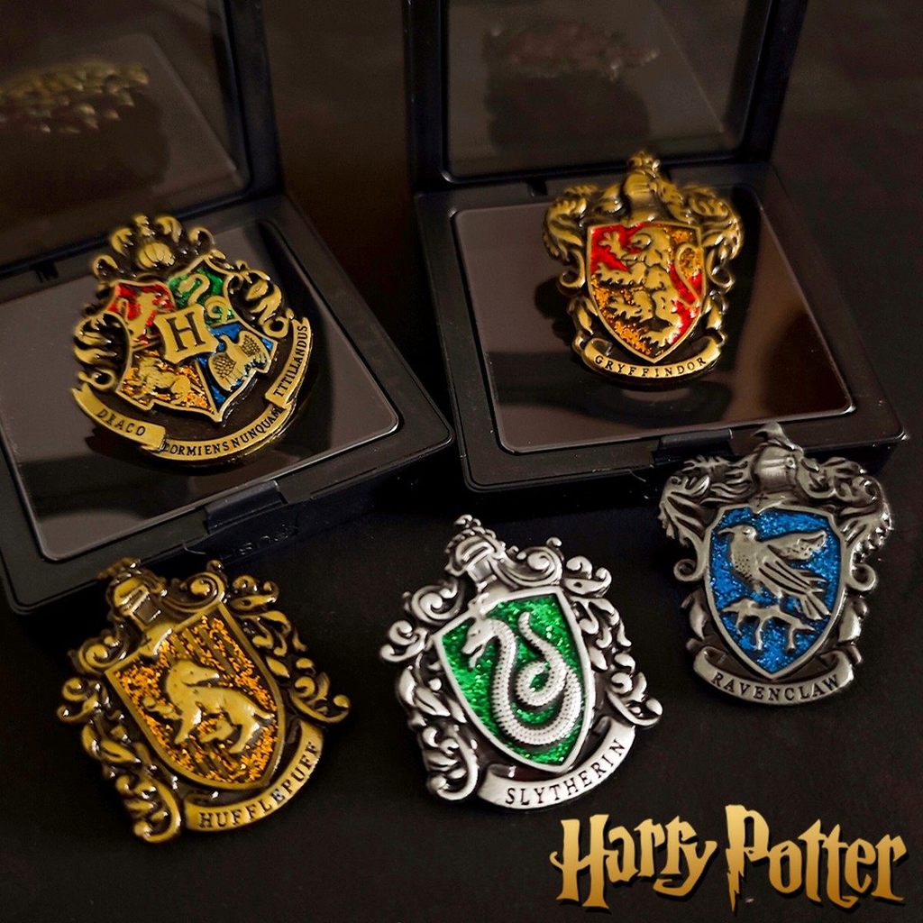 Harry Potter Academy of Magics Badge Sonserina Broche Chaveiro Hogzworth Lion College Snake College