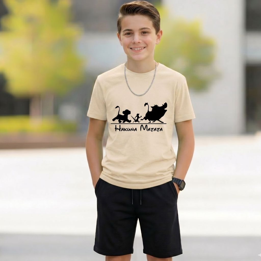 Conjunto Rei Leão: Camiseta estampada Short Preto 100% Algodão Premium Presente Criança Tendência 2026