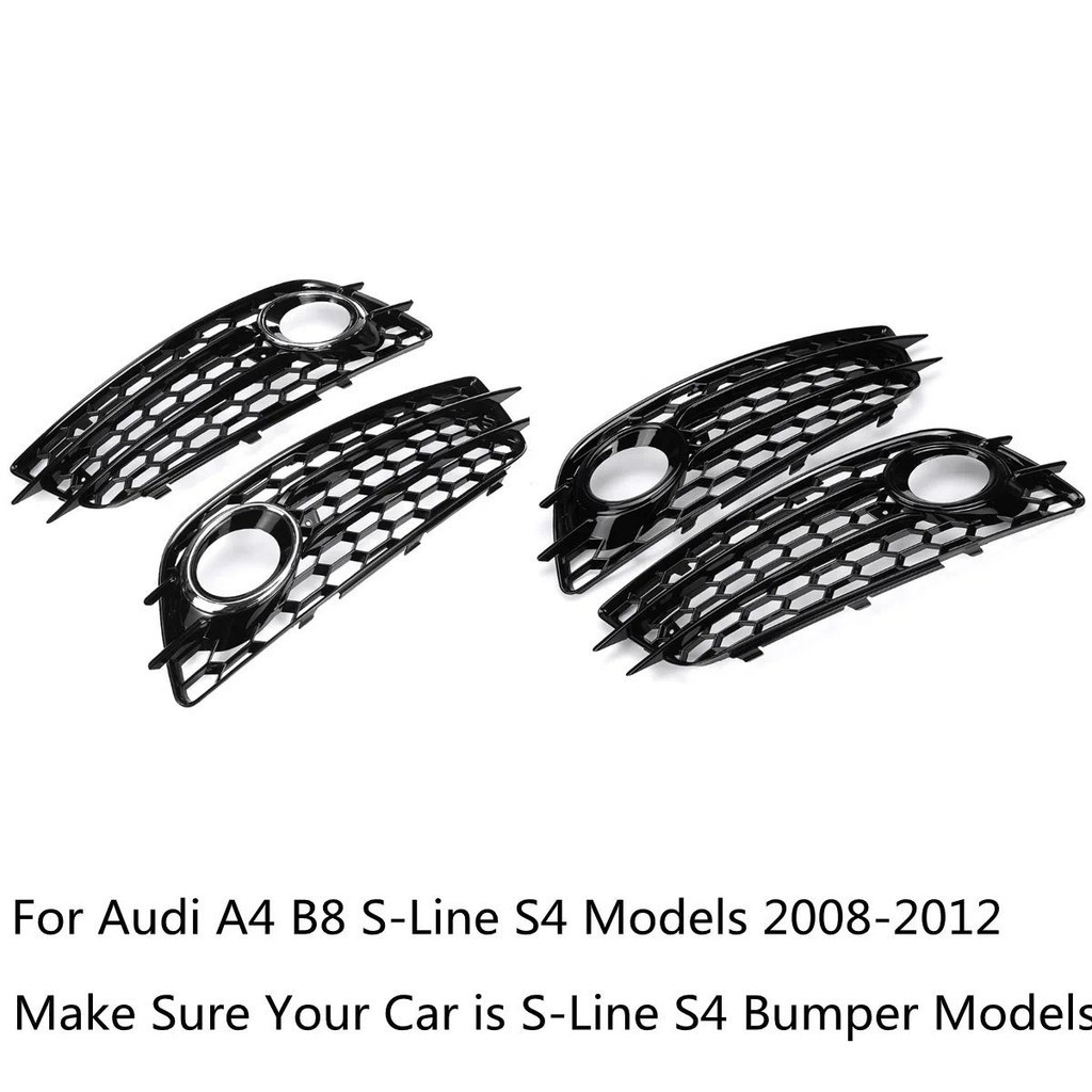 Favo De Mel Amortecedor Dianteiro Do Carro Luz De Nevoeiro Grade Grill Capa Malha Para Audi A4 B8 S-Line S4 2008-2012 Di