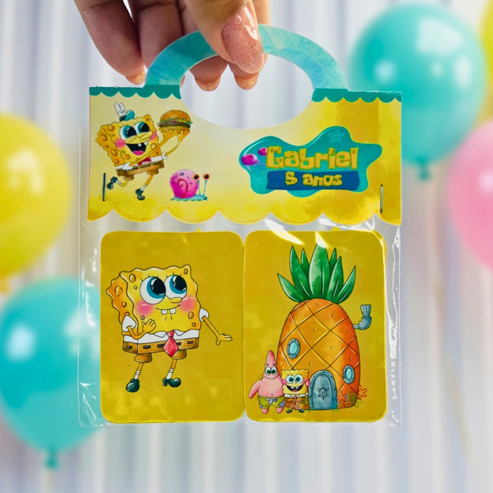 Jogo da Memória BOB ESPONJA Personalizado Para Lembrancinha de Festa Infantil Divertida