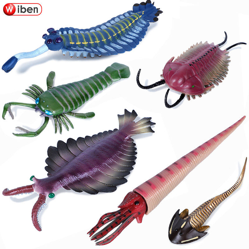 Simulação antiga placa de vida marinha pé escorpião Trilobite brinquedo estranho camarão modelo cabeça tartaruga mar esc