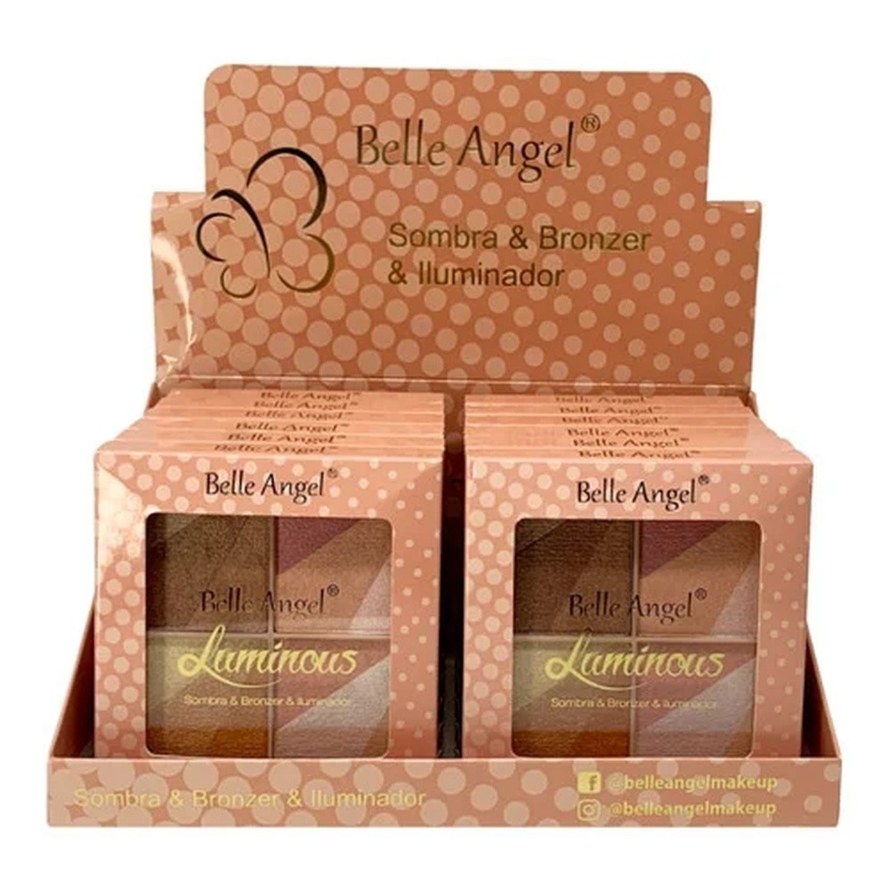 Paleta De Sombra & Bronzer & Iluminador Belle Angel Box