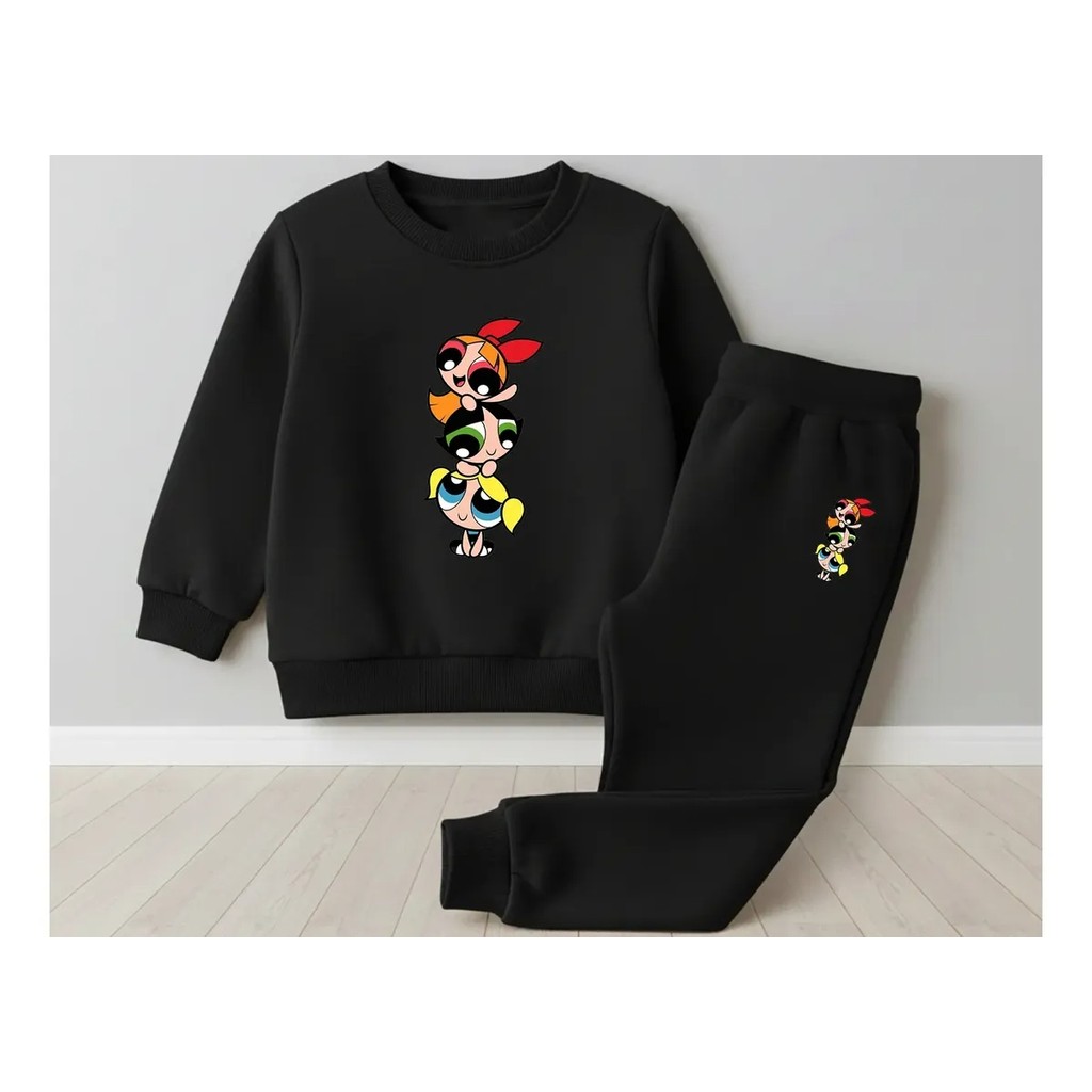 Conjunto Moletom Careca Feminino As Meninas Super Poderosas Blusa De Frio + Calça Moletom Estampados Unissex Inverno