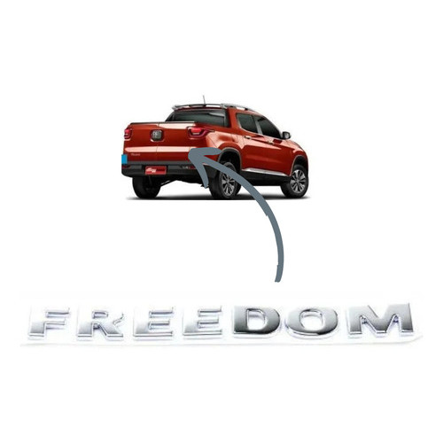 Imagem Sigla Freedom Cromada Traseira Fiat 100265040