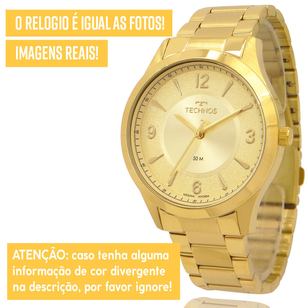 Relógio Technos Feminino Dourado 1 Ano De Garantia Original — imagem 2 de 2