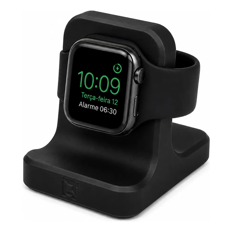 Suporte Apple Watch Base Carregador Mesa Preto Home Think