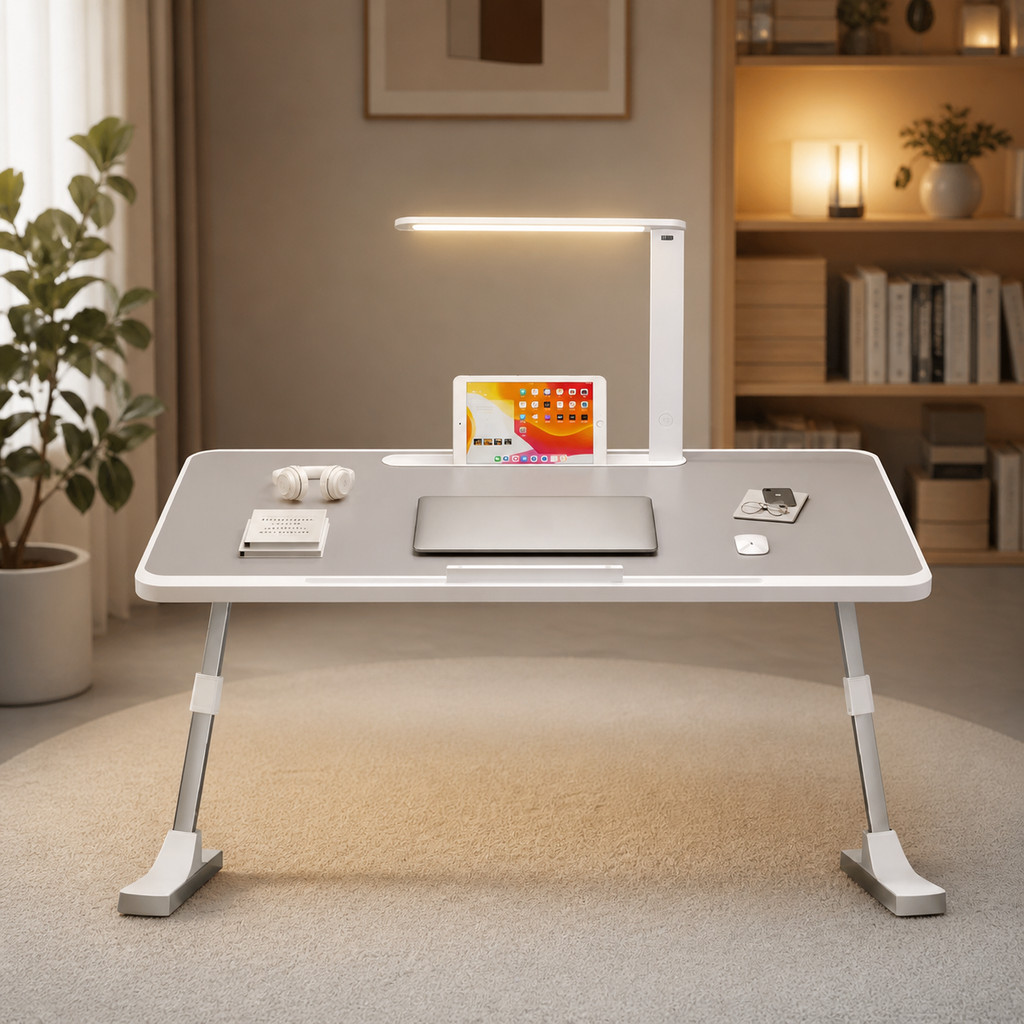 Mesa para Notebook Dobrável Ajustável Portátil com Luminária e Bandeja para Celular OR-SP259