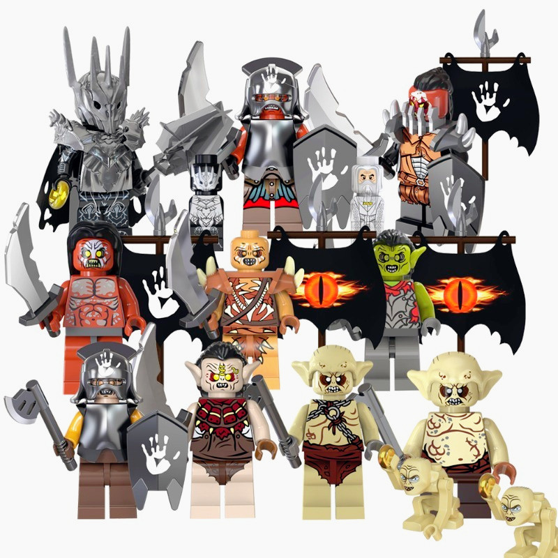 O Senhor Dos Anéis Série Hobbit ORCS Sauron Fantasia Filme Ação Mini Blocos De Construção Figura Brinquedos Presente Par