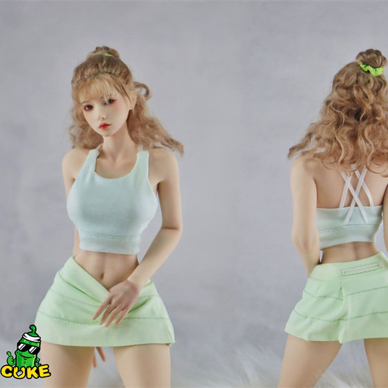 1/6 feminino soldado Yoga estilingue respirável corpo moldar Sexy topo 40cm corpo coberto de borracha roupa interior do