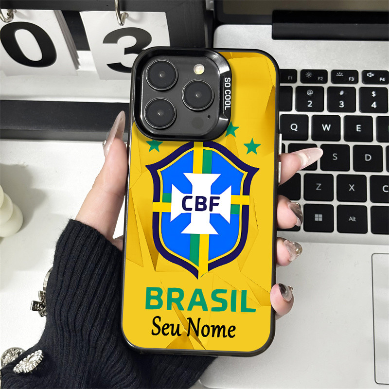 Capinha Capa personalizado Fãs da Seleção Brasileira ​Para iPhone 11 13 12 15 16 pro max 16 8 Plus capinha anti impacto