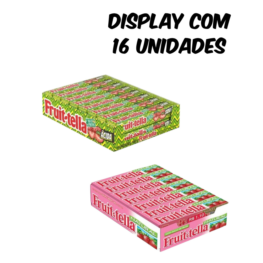 Fruit-tella Mastigável Caixa com 16 Unidades Balas Sortidas