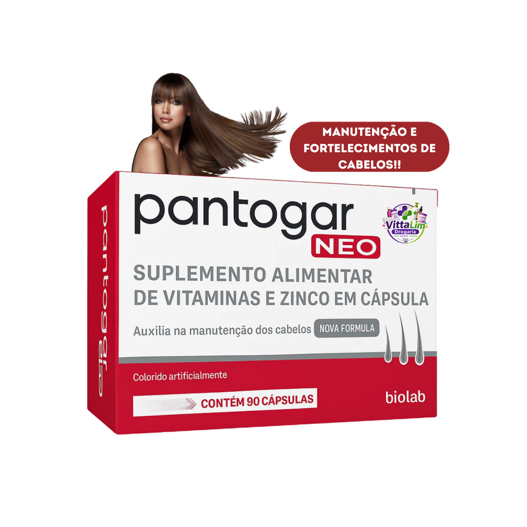PANTOGAR NEO C/90 Cápsulas Crescimento e Fortalecimento Capilar Pele e Unhas