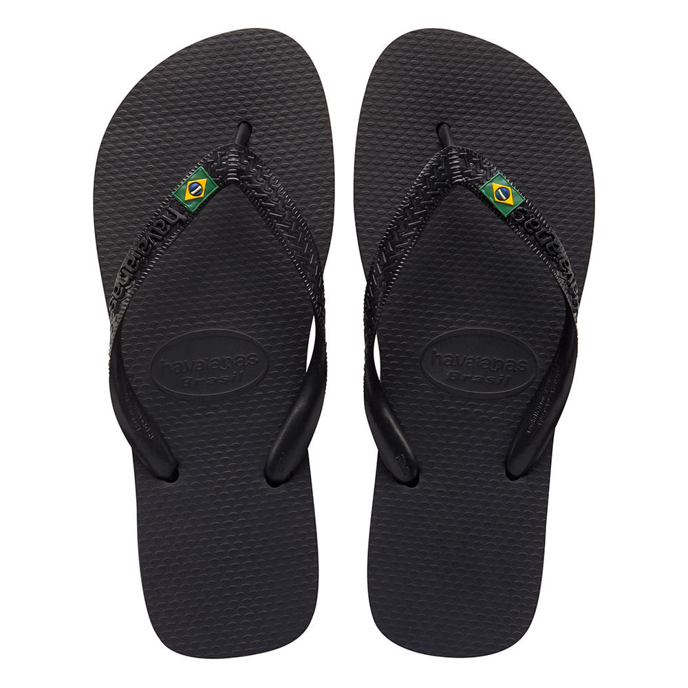 Sandálias Havaianas Brasil Preto Tamanho 39/40 1 Par