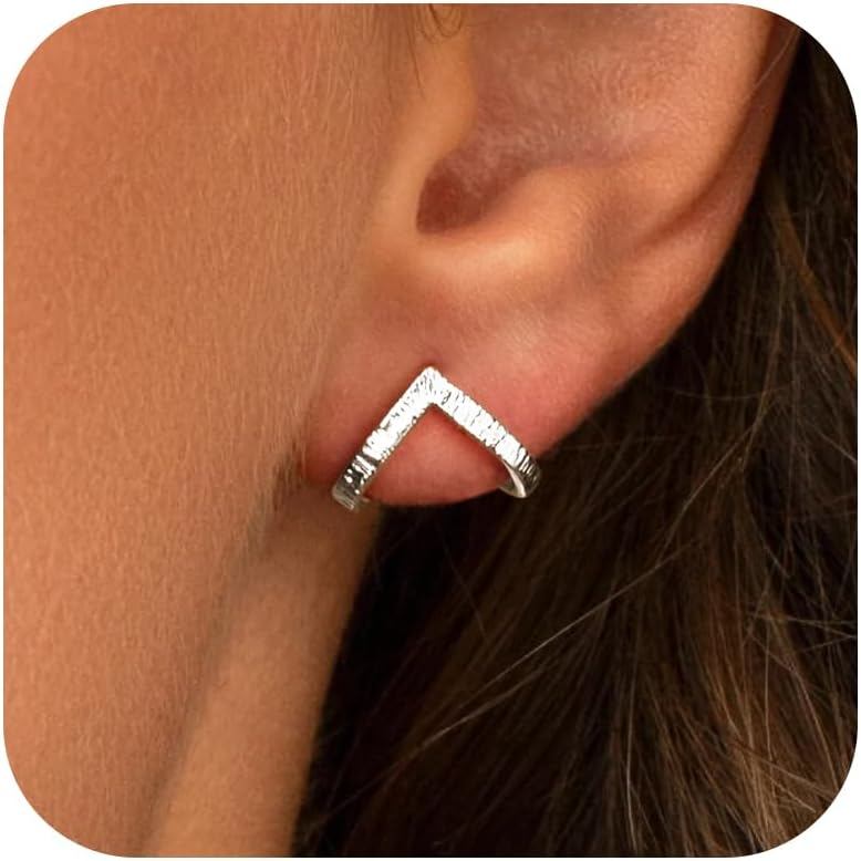 Brincos de Ouro para Mulheres, Brincos de Pressão Modernos Banhados a Ouro/Prata 14K, Brincos Minimalistas Simples e Del