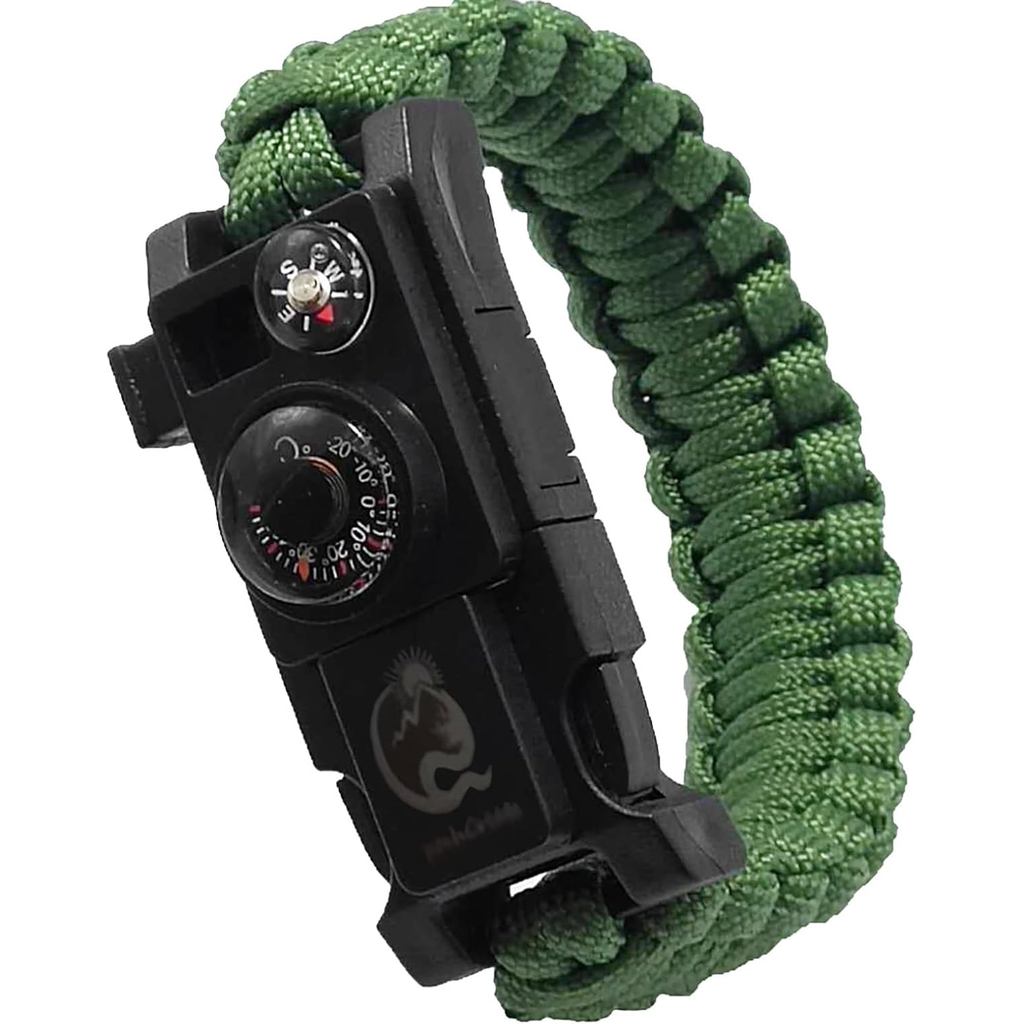 Pulseira de Sobrevivência EpochCreate Paracord - Pulseira de Emergência para Atividades ao Ar Livre, Apito de Sobrevivên