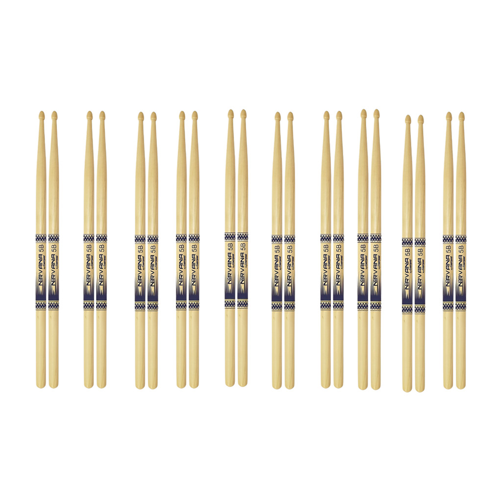 Kit 10 Baqueta de Bateria 5B Nirvana Ecobio Liverpool Ponta De Madeira Cor: Marfim