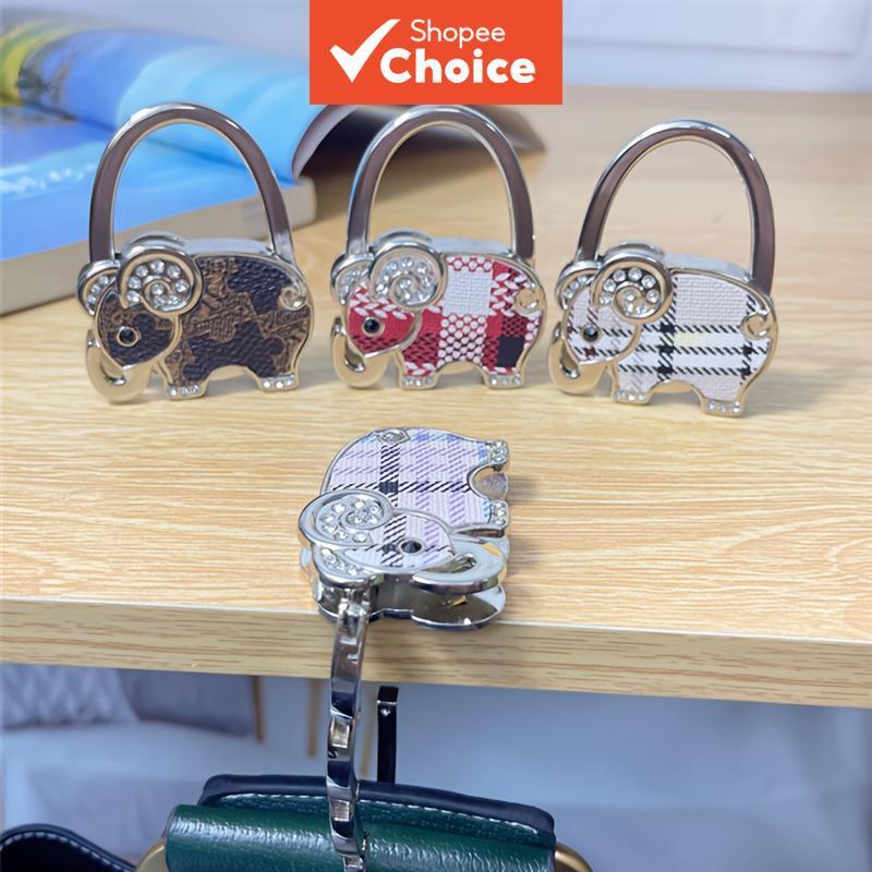 Bolsa Charm Feminina Dobrável, Carteira, Bolsa de Mão, Gancho para Pendurar Bolsa em Mesa de Restaurante/Café