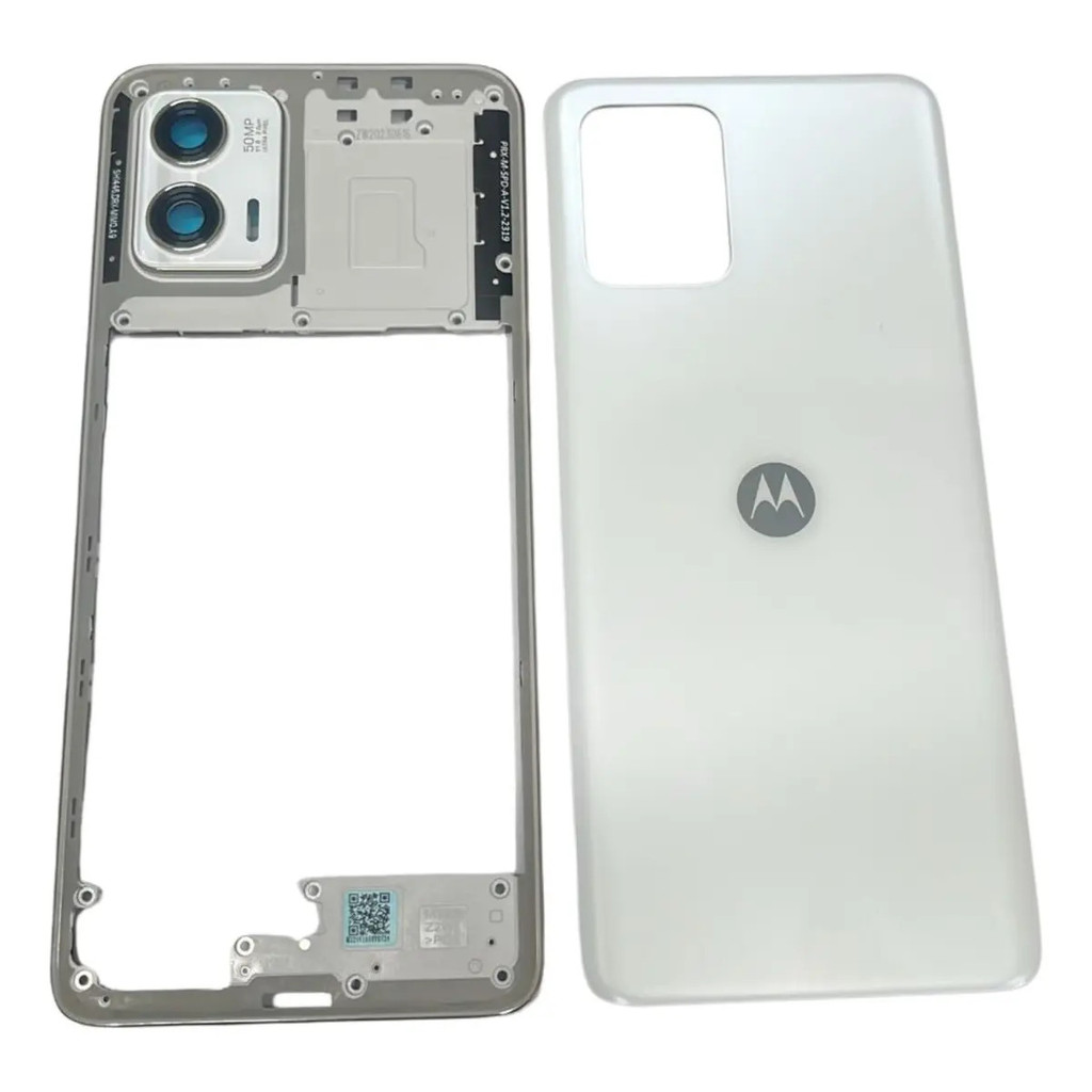 Carcaça Aro Lateral + Tampa Traseira Para Motorola G73 Branco