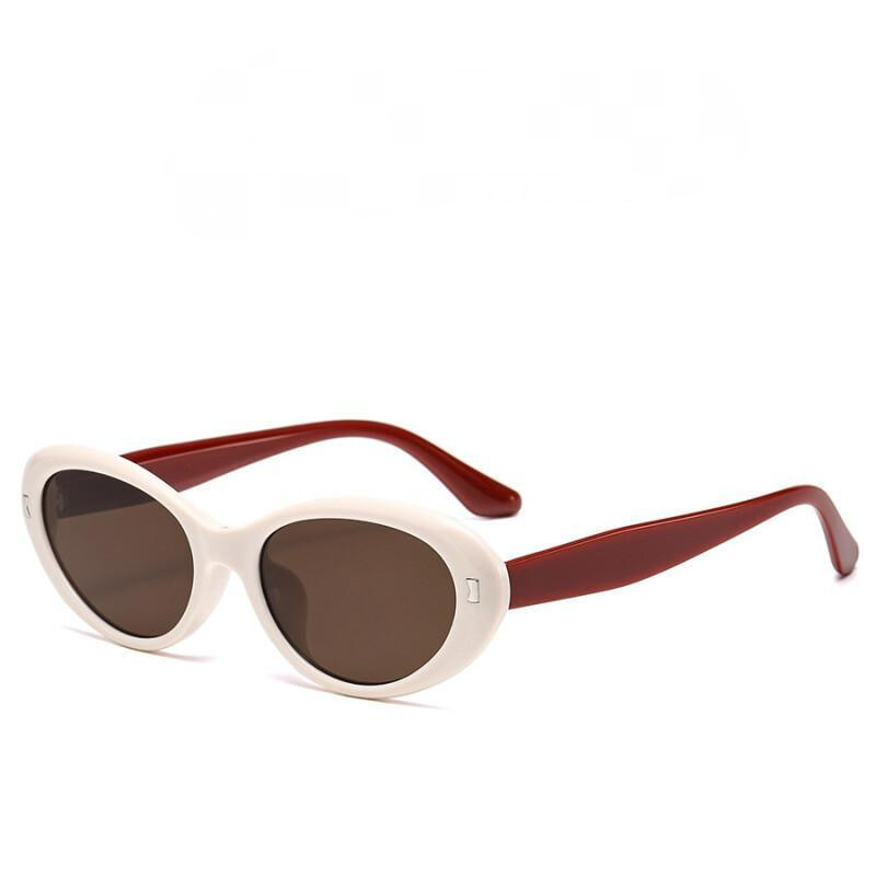 Moda Elíptico Quadro Feminino Óculos De Sol Proteção UV Anti-Reflexo Retro UV400 Preto Praia Tons