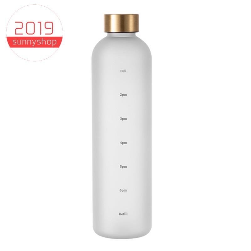 [Bestseller S] Garrafa De Água De 1L Com Marcador De Tempo 32 OZ Motivacional Reutilizável Fitness Sports Plástico Fosco