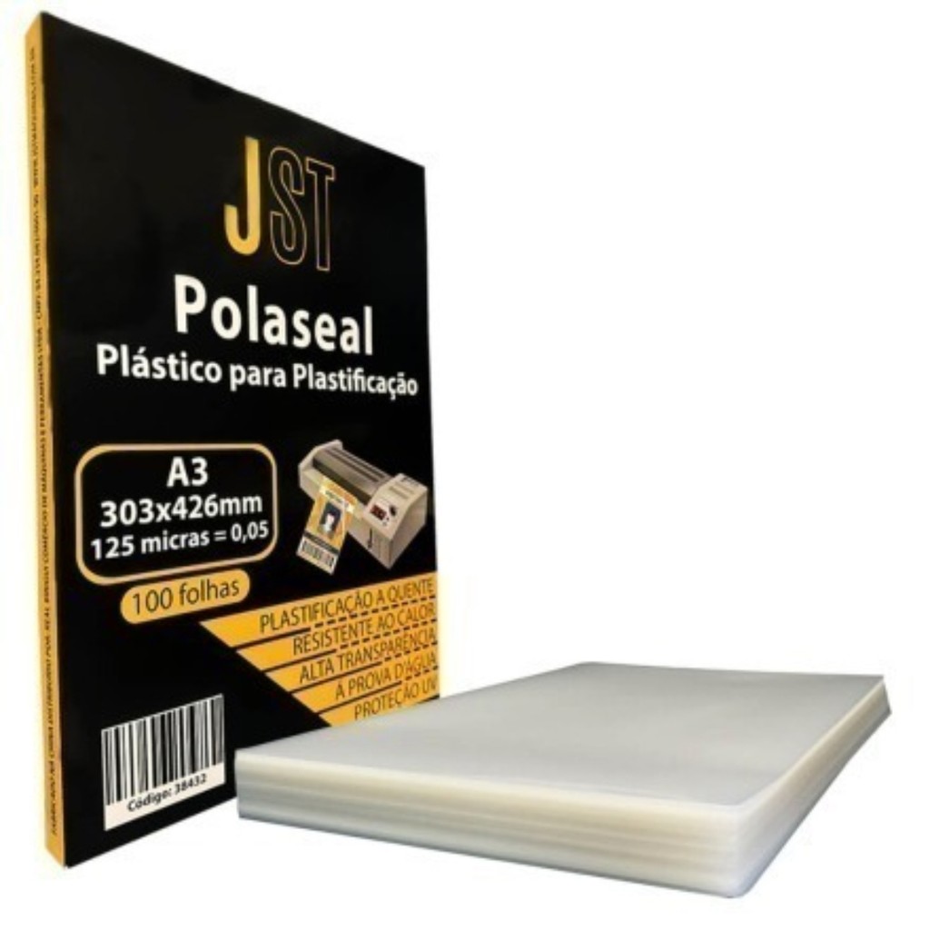 Plástico Polaseal A3 A4 Para Plastificação Laminadora Documento JST