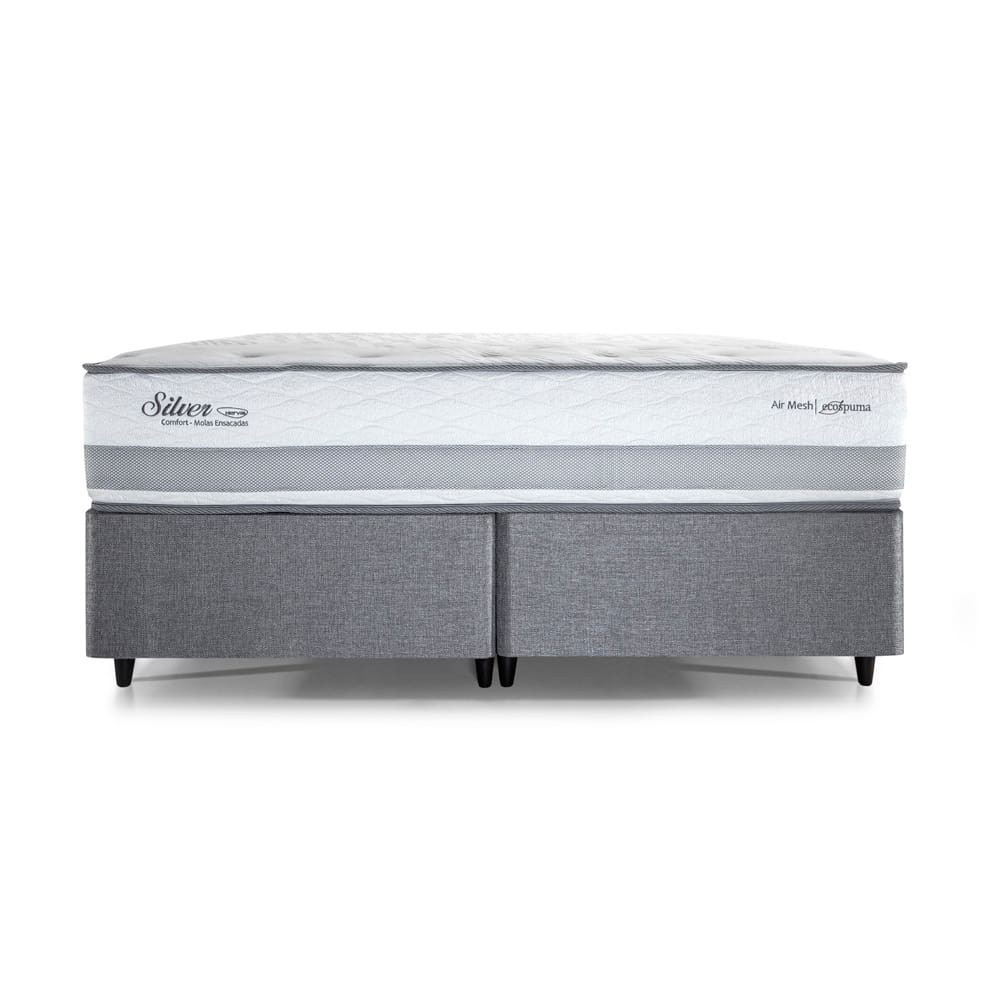 Cama Queen Size Herval Silver com Pillow Top e Molas Ensacadas