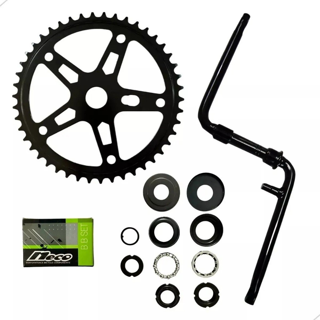 Kit Pedivela Monobloco Aro 26 + Coroa 40D e Mov. Central P/ Bike Tipo Caiçara Monark Barra Circular