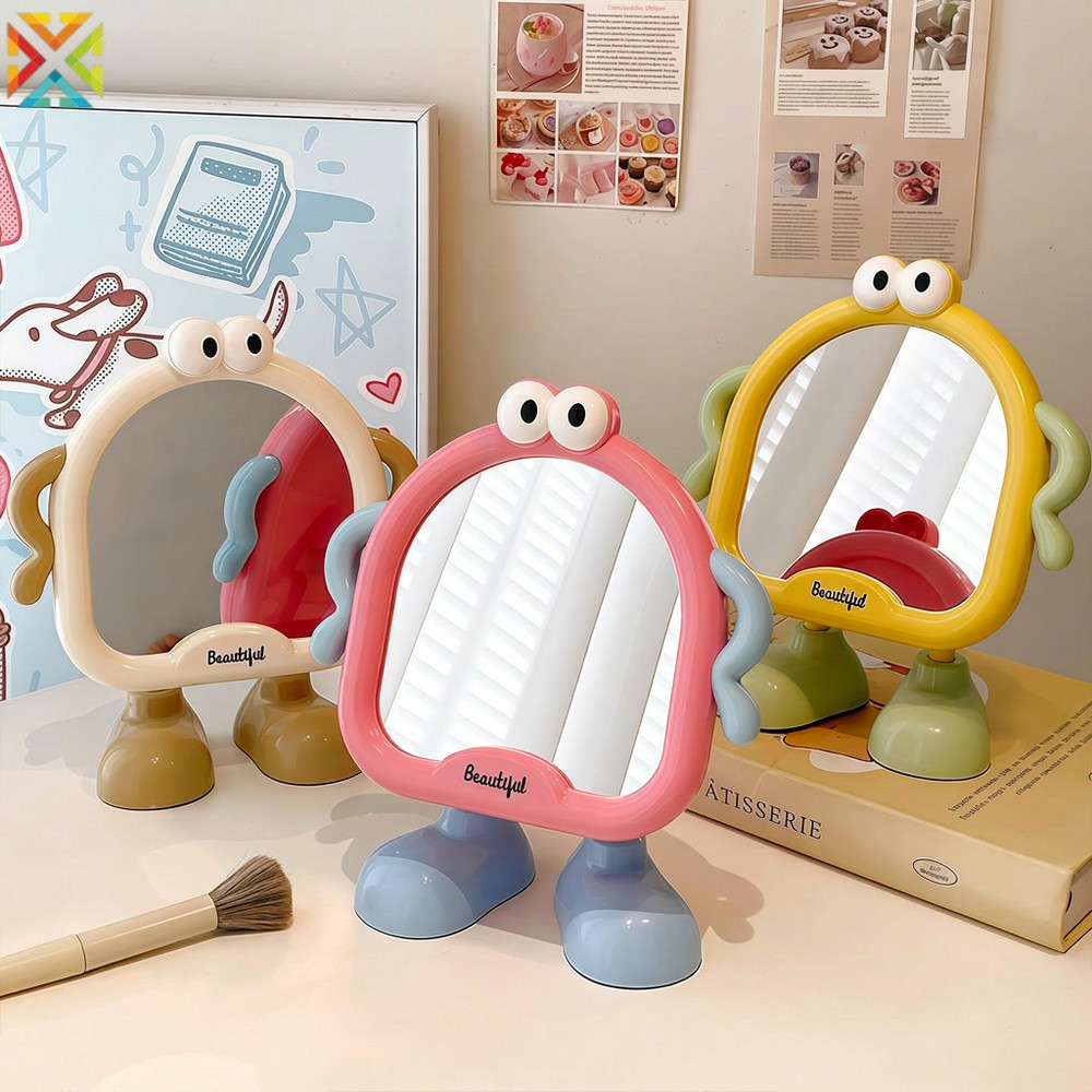Bonito Dos Desenhos Animados Desktop Espelho De Maquiagem Portátil Vaidade Para Quarto Dormitório Camarim Decoração