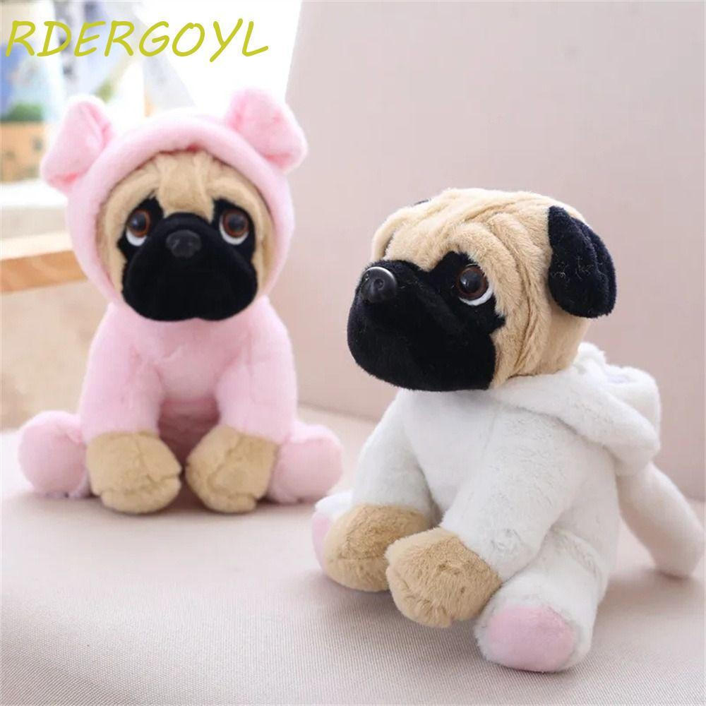 RDERGOYL Pug Dog Plush Toys , Leão Ovelha Leopardo Coelho Elefante Recheado Cão Sharpei , Cosplay Dinossauro